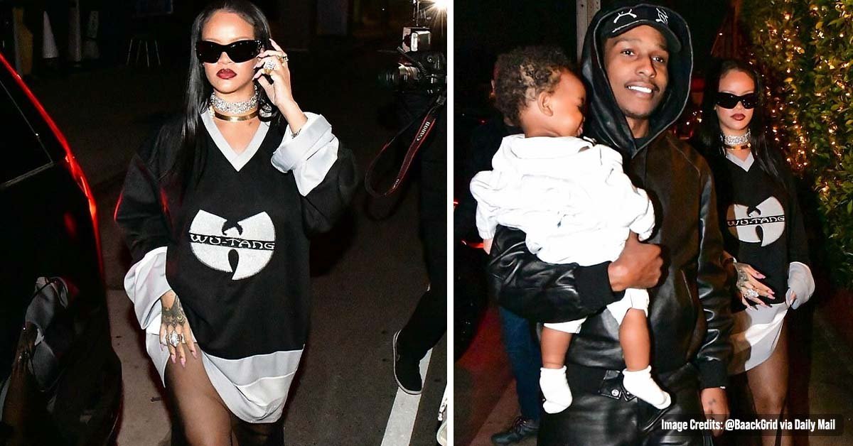 Pregnant Rihanna Dresses Her Baby Bump in Wu-Tang Shirt Dress for ...