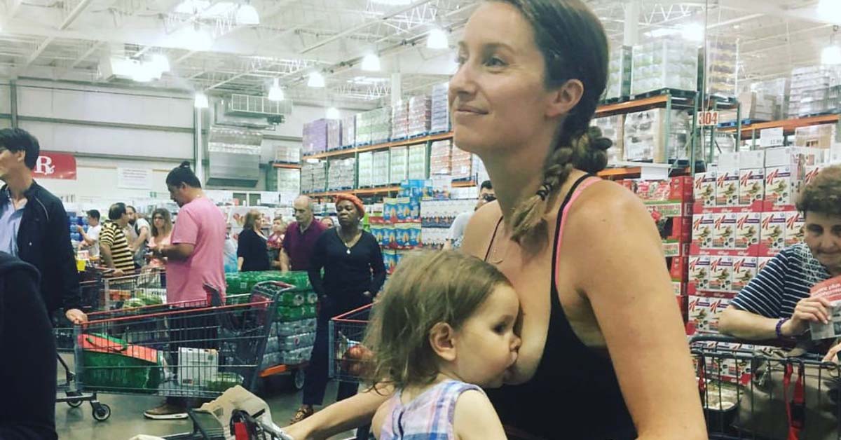 Mother Responds to Backlash After Posting Photo of Breastfeeding Toddler in Public