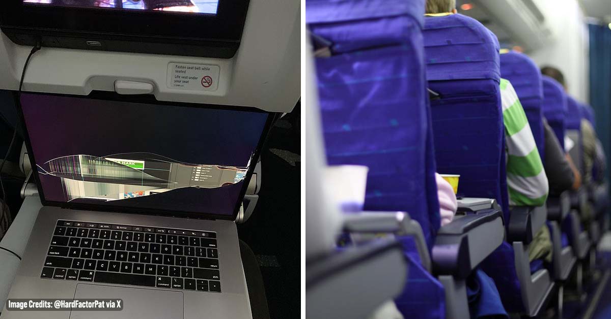 Plane Passenger Sparks Debate After Laptop Gets Destroyed by Reclining Seat in Front of Him